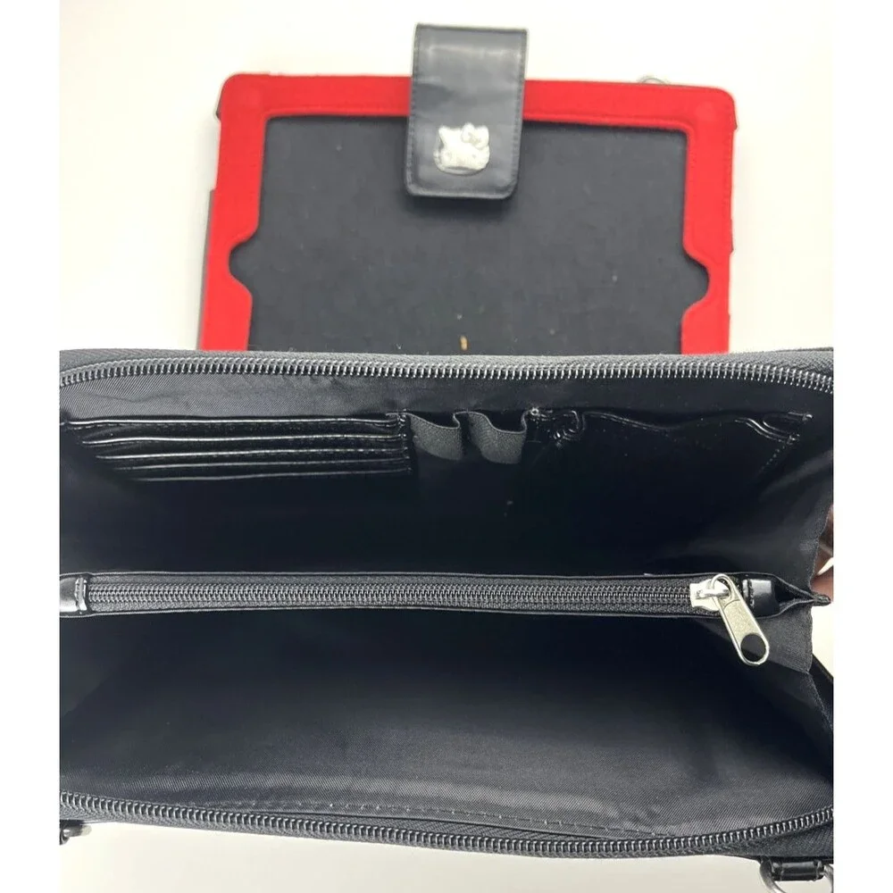 Hello Kitty Case Black iPad Tablet Portfolio #KT43488 Pocket Strap Messenger Bag